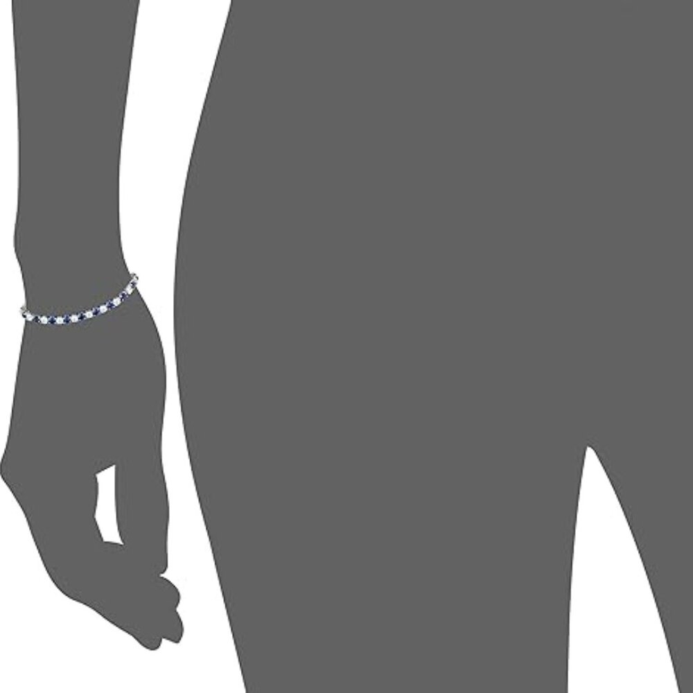 Essentials Sterling Silver Alternating Stone Prong Set AAA Cubic Zirconia Tennis